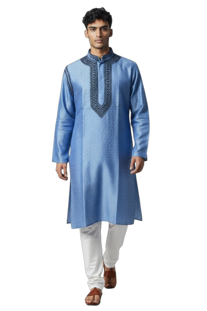 Banarsi jacquard silk kurta