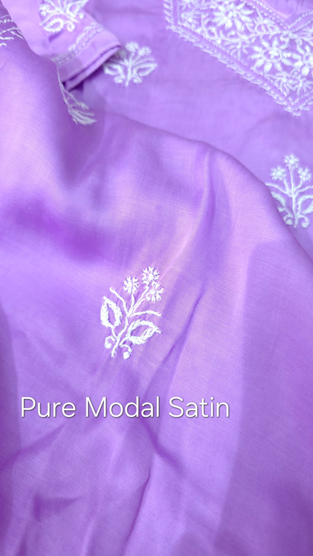 Women's Modal Satin Chikankari Top – Authentic 2 Taar Hand Embroidery