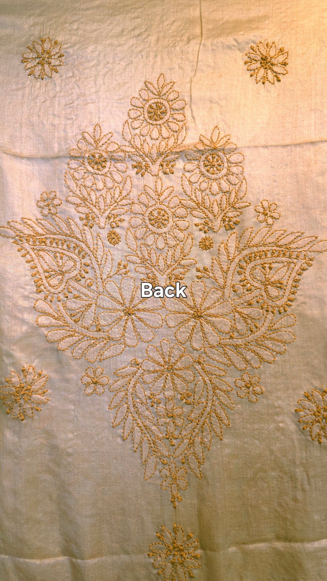 Pure Paper Silk Chikankari Fabric | Full Jaal Hand Embroidery Kurta Fabric for Women