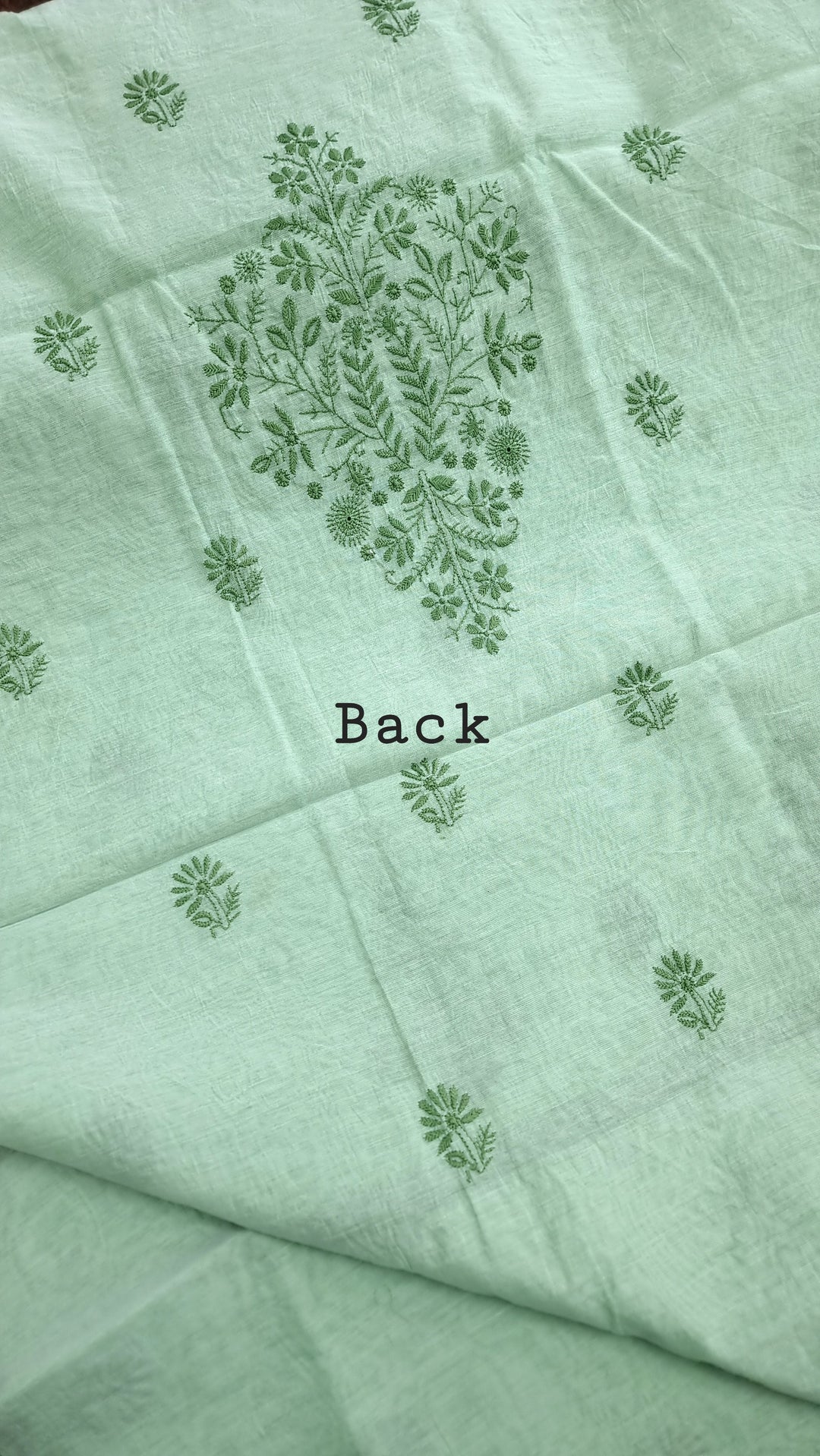Soft Green Color Chanderi Hand Embroidered 2-Taar Chikankari Kurta & Dupatta Set | Paridhan Chikan
