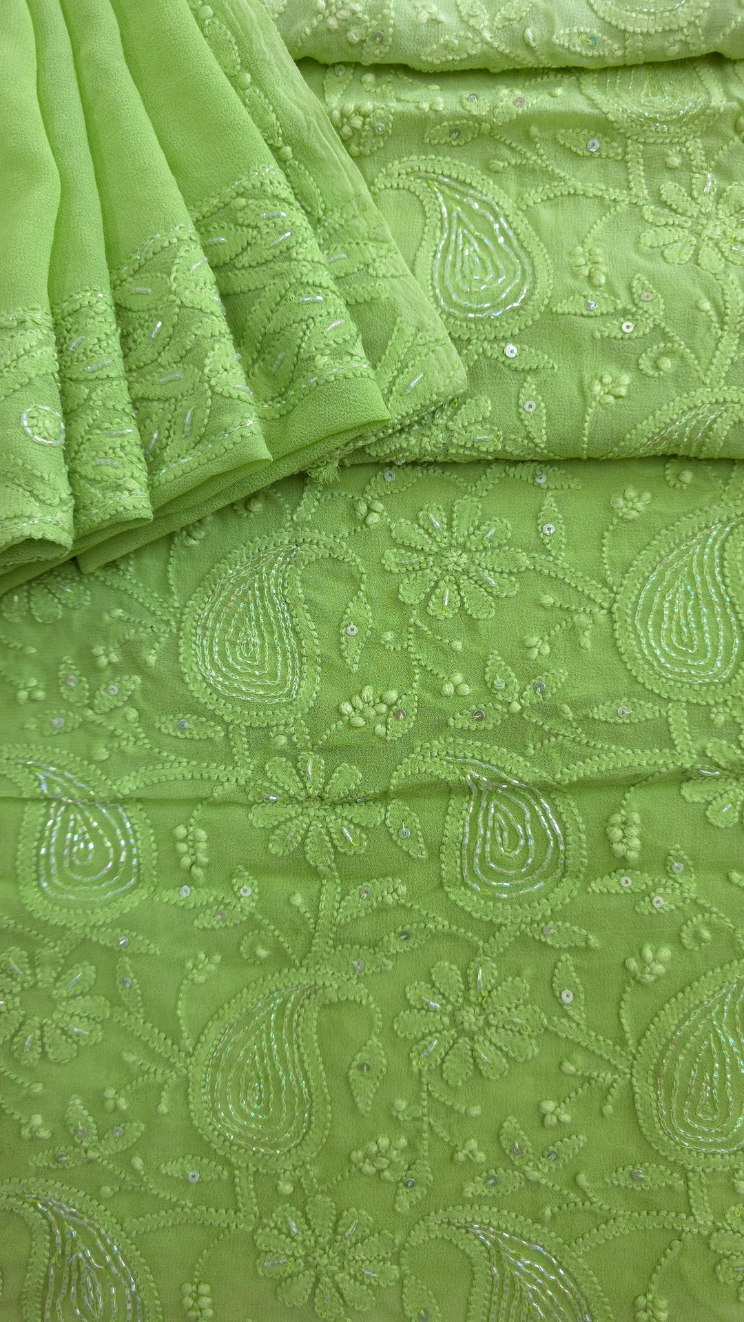 Pure Georgette Viscose Chikankari Dress Material | Paridhan