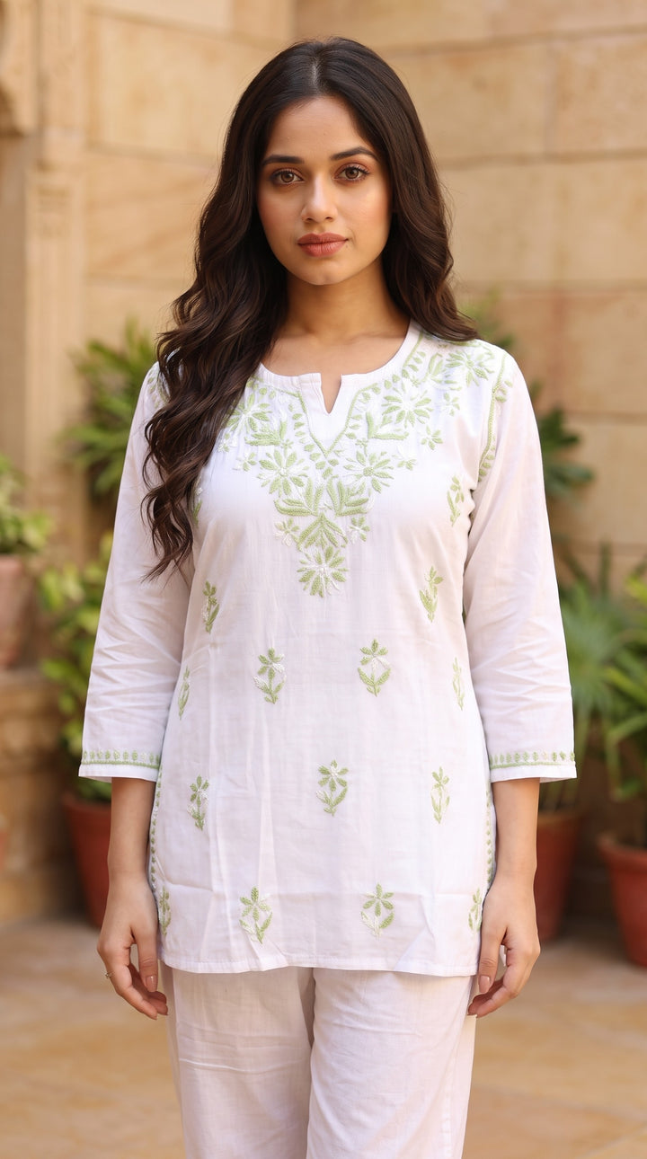 Zara Pure Rayon Chikankari Top for Women | Hand Embroidered Lucknowi Rayon Top | Paridhan Chikan) )