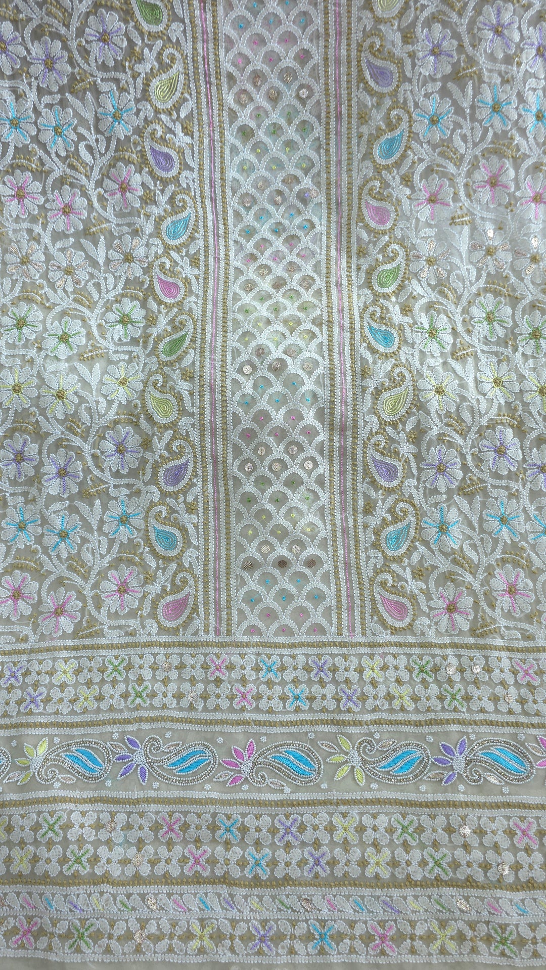 Fida Georgette Chikankari Dress Material Resham Aari pearl Work