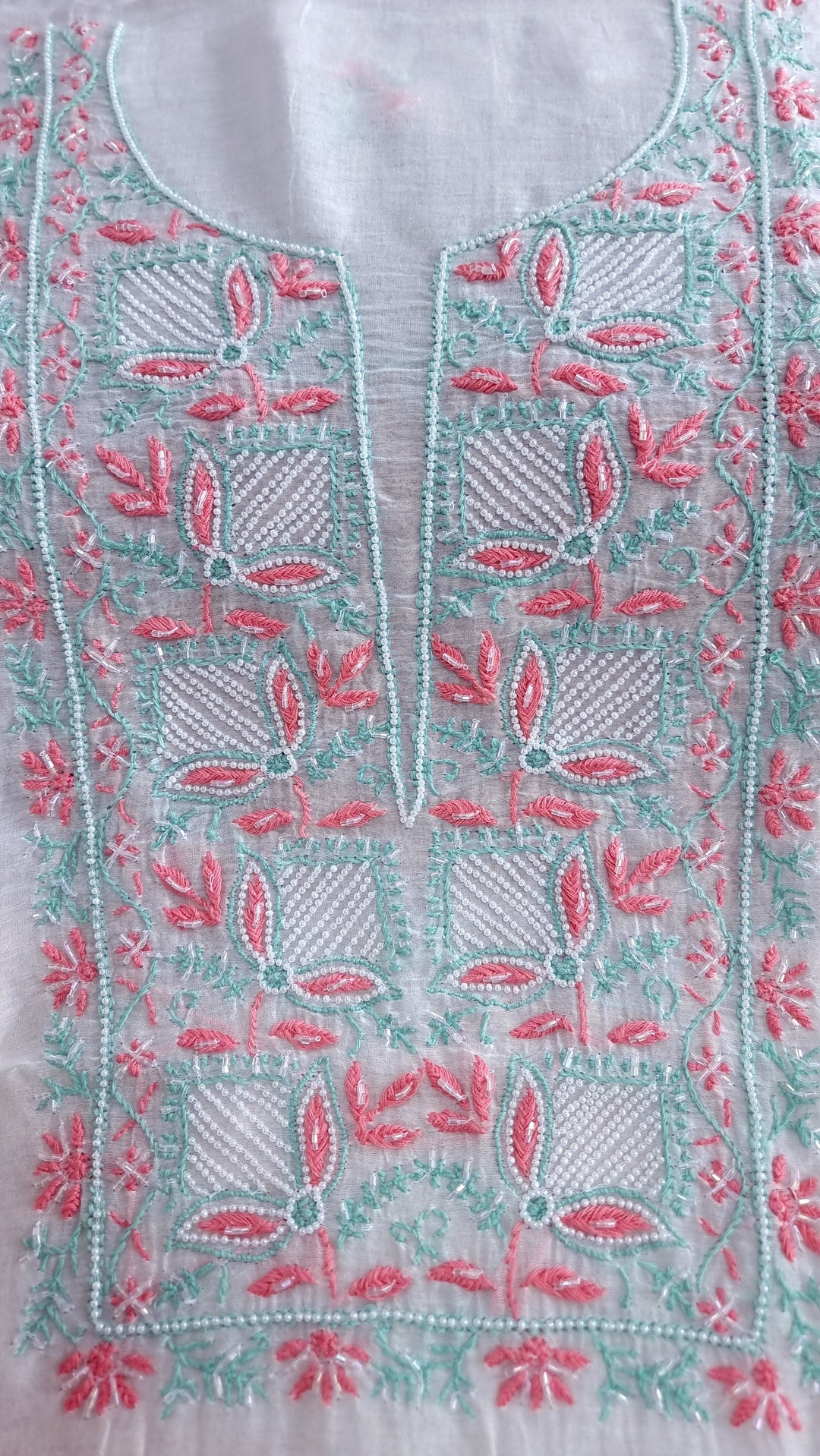 Embellished  Mulmul dress material