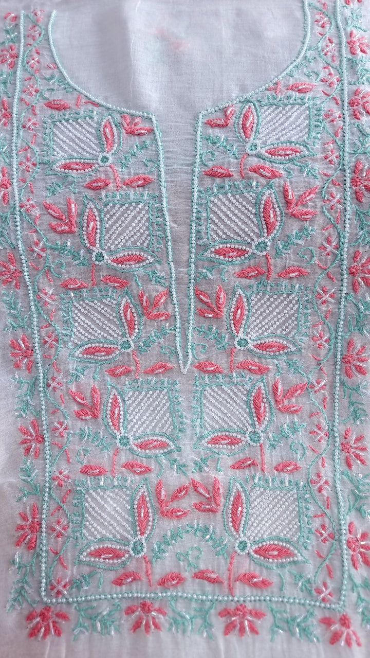 Embellished  Mulmul dress material