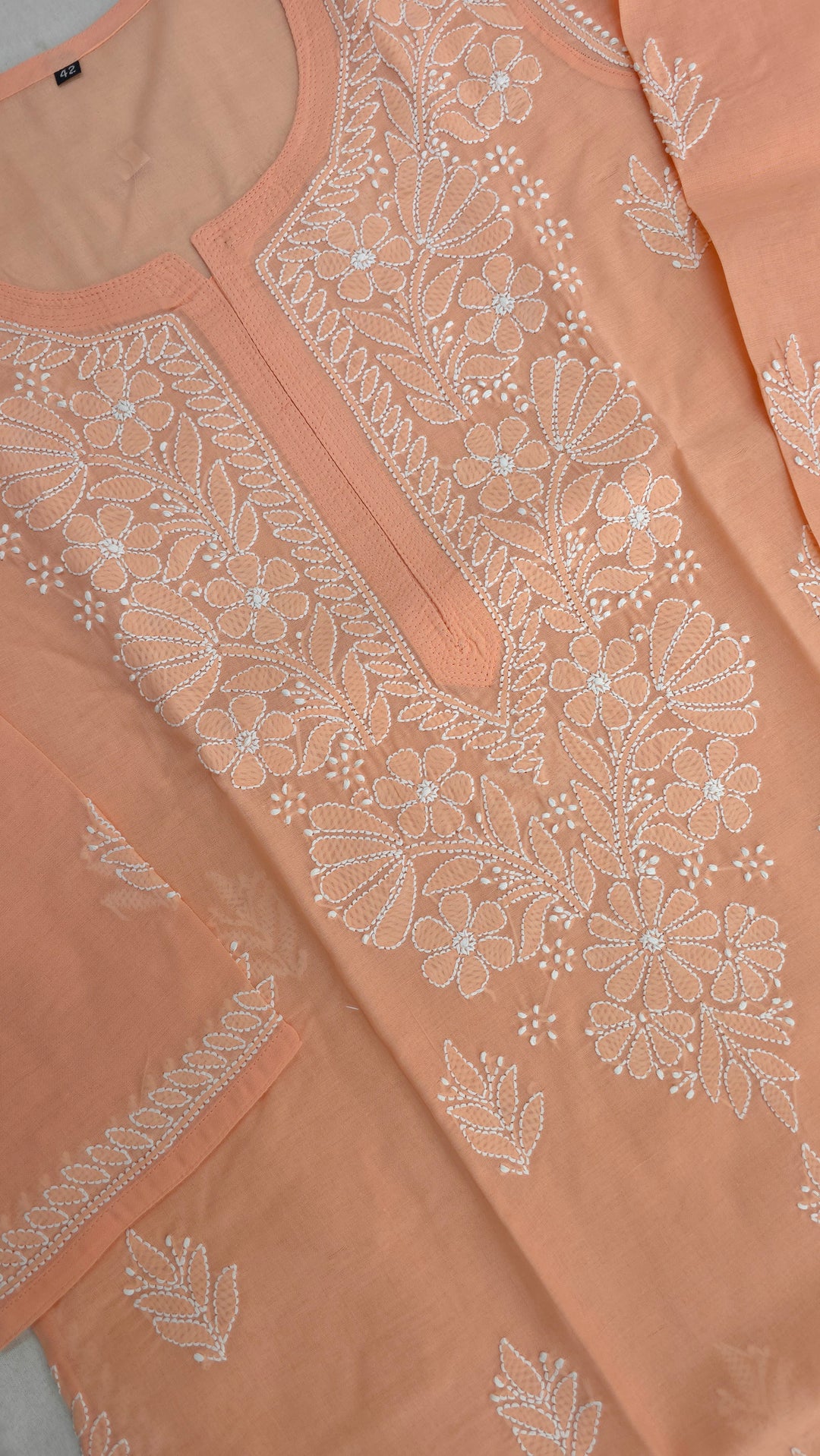 Elegant Cotton Chikankari Kurti for Women | Lightweight Hand Embroidered Office & Daily Wear Kurta