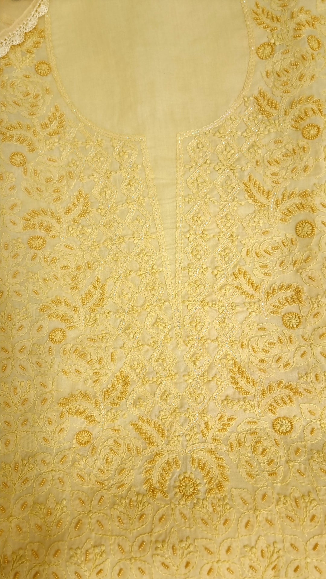 Paridhan Chikan Cotton Chikankari Unstitched Dress Material – 3 Pc Suit Set with Hand Embroidery & Pearl Work in Every Motif