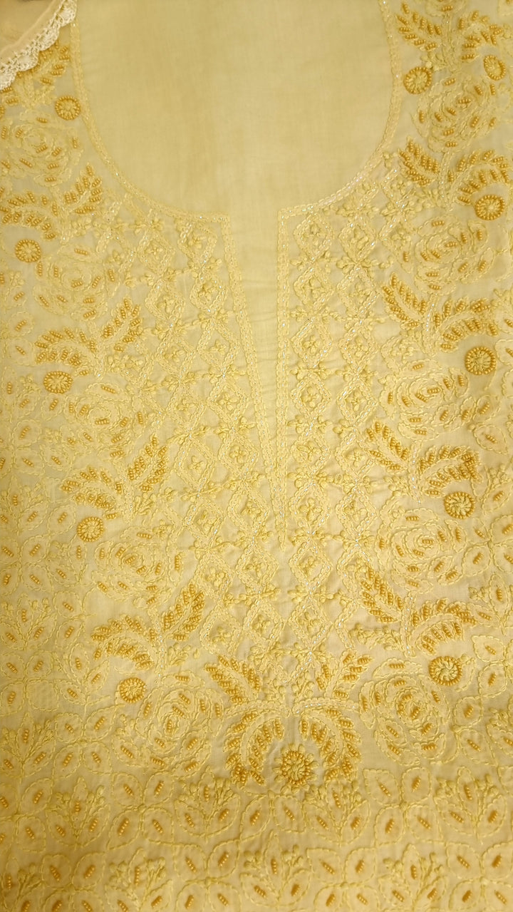 Paridhan Chikan Cotton Chikankari Unstitched Dress Material – 3 Pc Suit Set with Hand Embroidery & Pearl Work in Every Motif