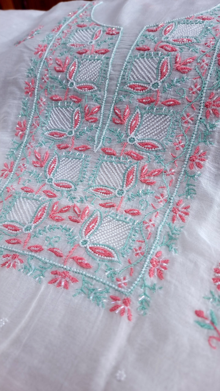 Embellished  Mulmul dress material