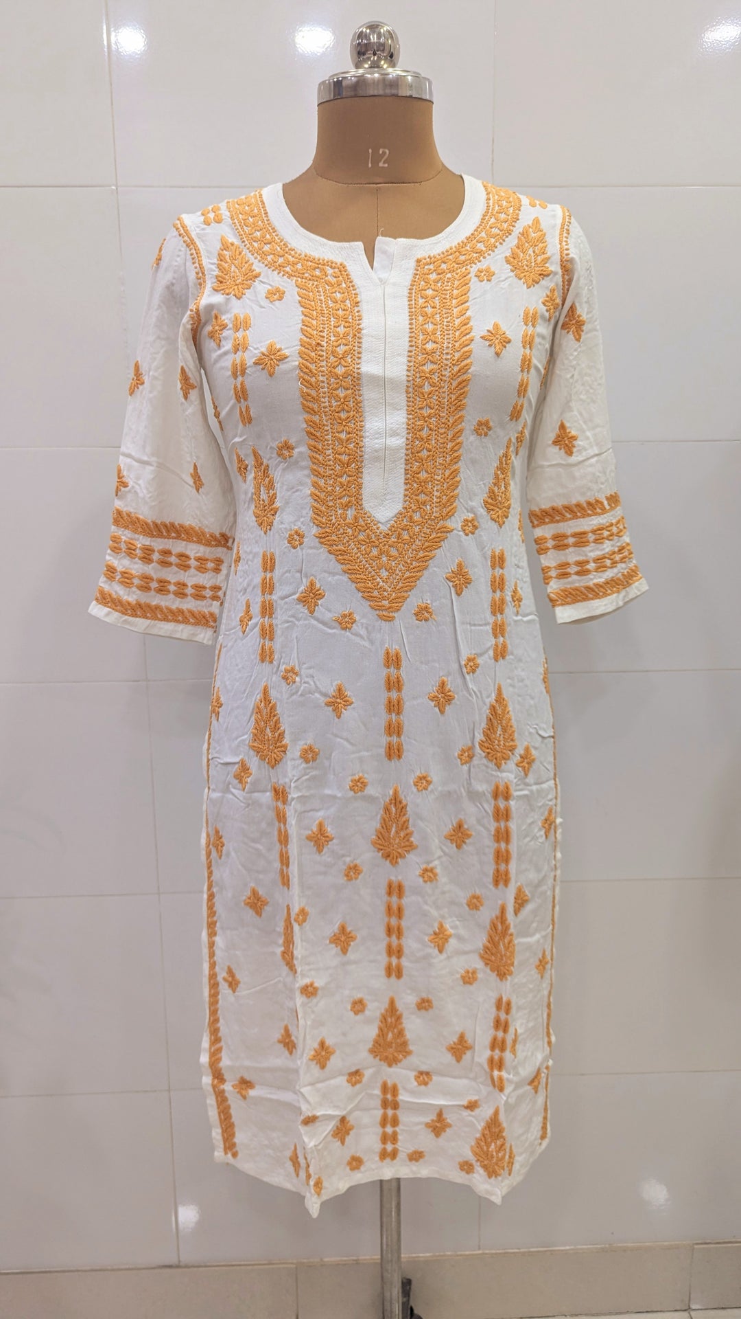 Modal Chikankari Hand Embroidered Kurti for Women | Premium Soft & Non-Transparent Fabric | 46 Inch Length | Lucknowi Chikan Kurta