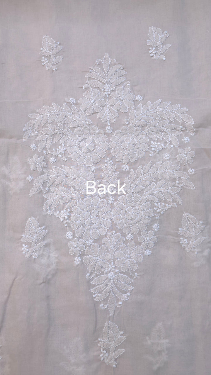 Paridhan Chikan Premium Handcrafted Chikankari Cotton Suit Set | Unstitched Dress Material with Chiffon Dupatta | Made in Lucknow