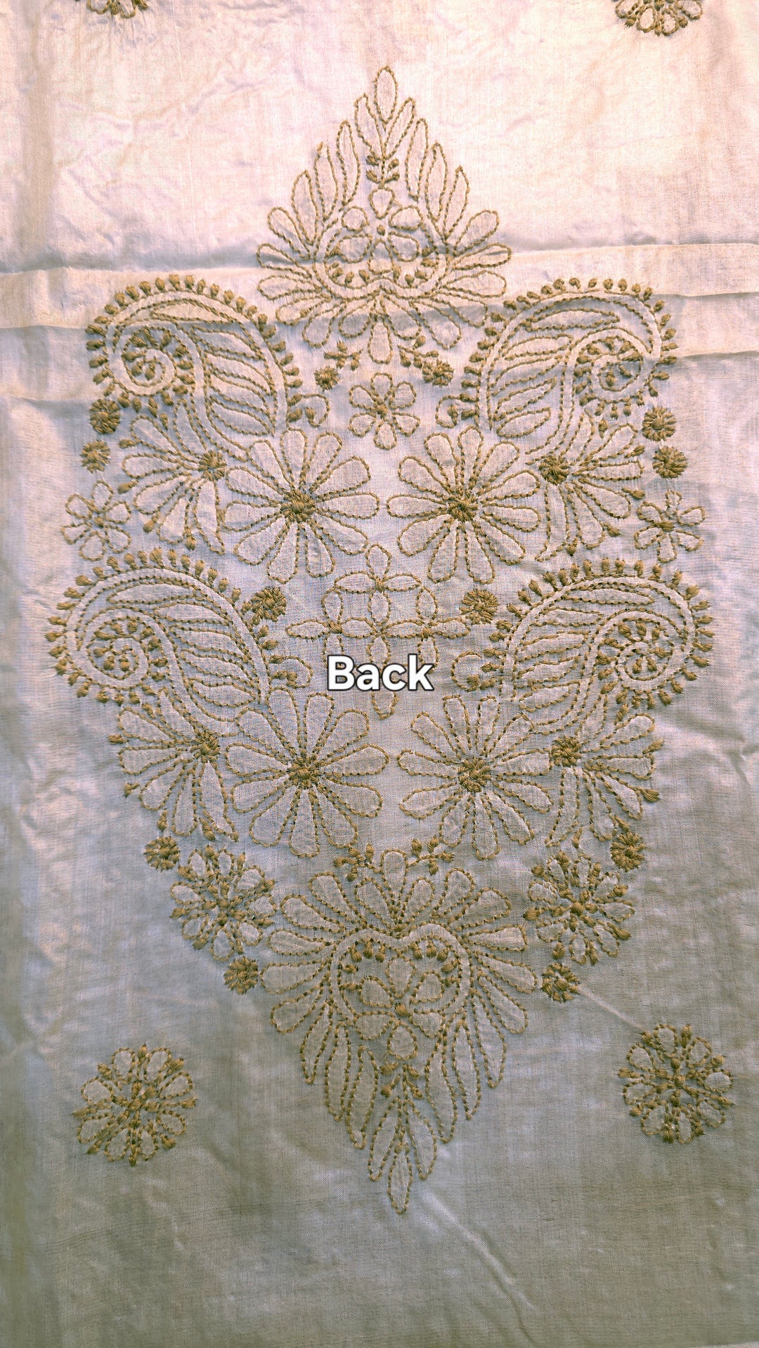 Pure Paper Silk Chikankari Fabric | Full Jaal Hand Embroidery Kurta Fabric for Women