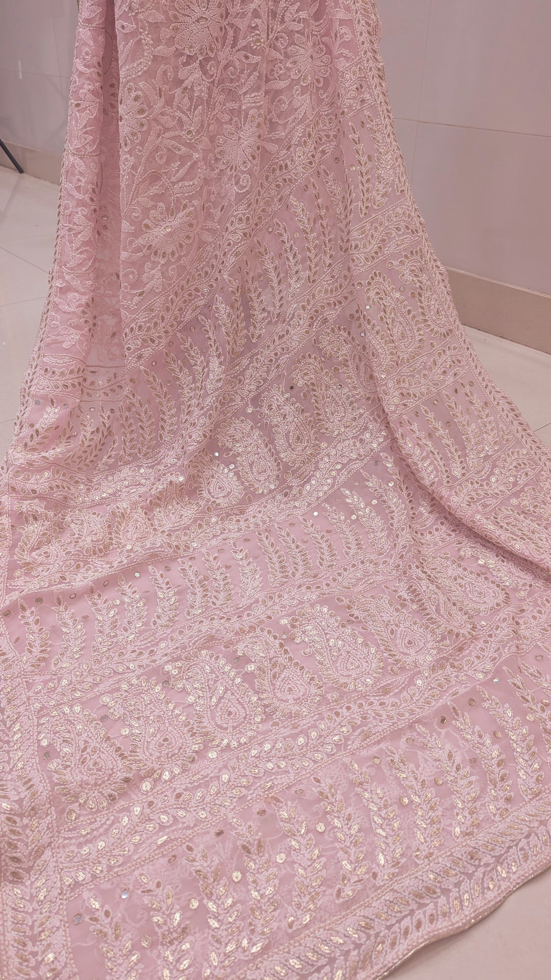 Georgette Chikankari Saree
