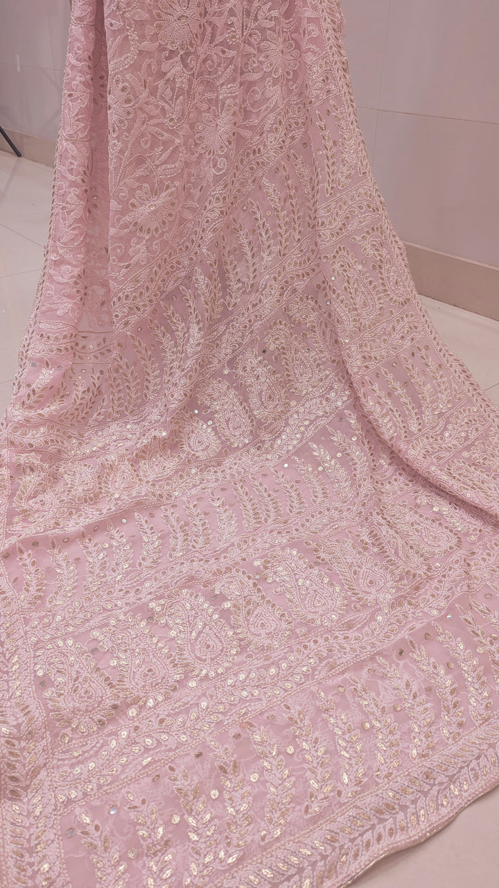 Georgette Chikankari Saree