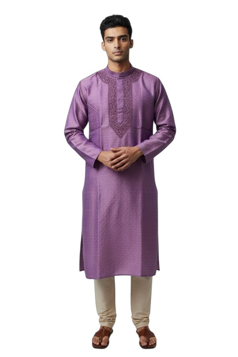 Banarsi jacquard silk kurta