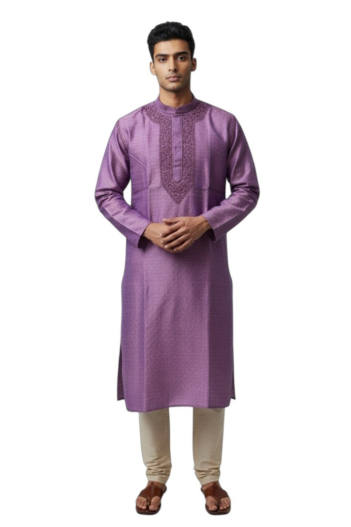 Banarsi jacquard silk kurta