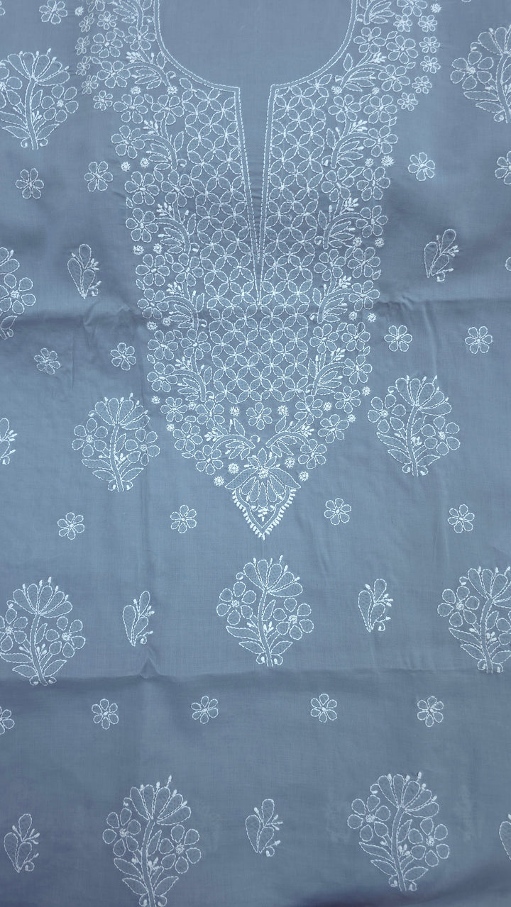 Paridhan Chikan Premium Handcrafted Chikankari Cotton Suit Set | Unstitched Dress Material with Chiffon Dupatta | Made in Lucknow