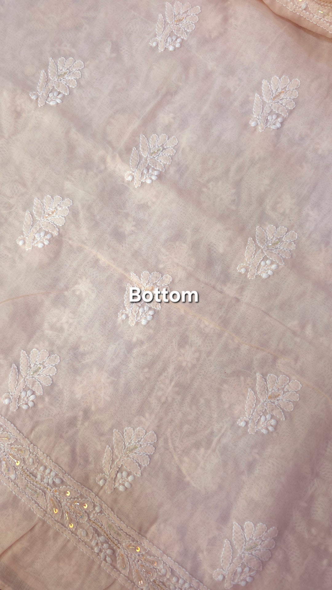 Afreen Premium Hand Embroidered Chikankari Cotton Unstitched Dress Material with Pure Chiffon Dupatta