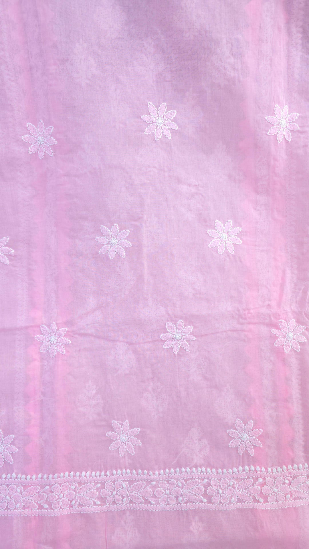 Darz Lucknowi Chikankari  Dress Material – Handmade Cotton Suit with Chiffon Dupatta