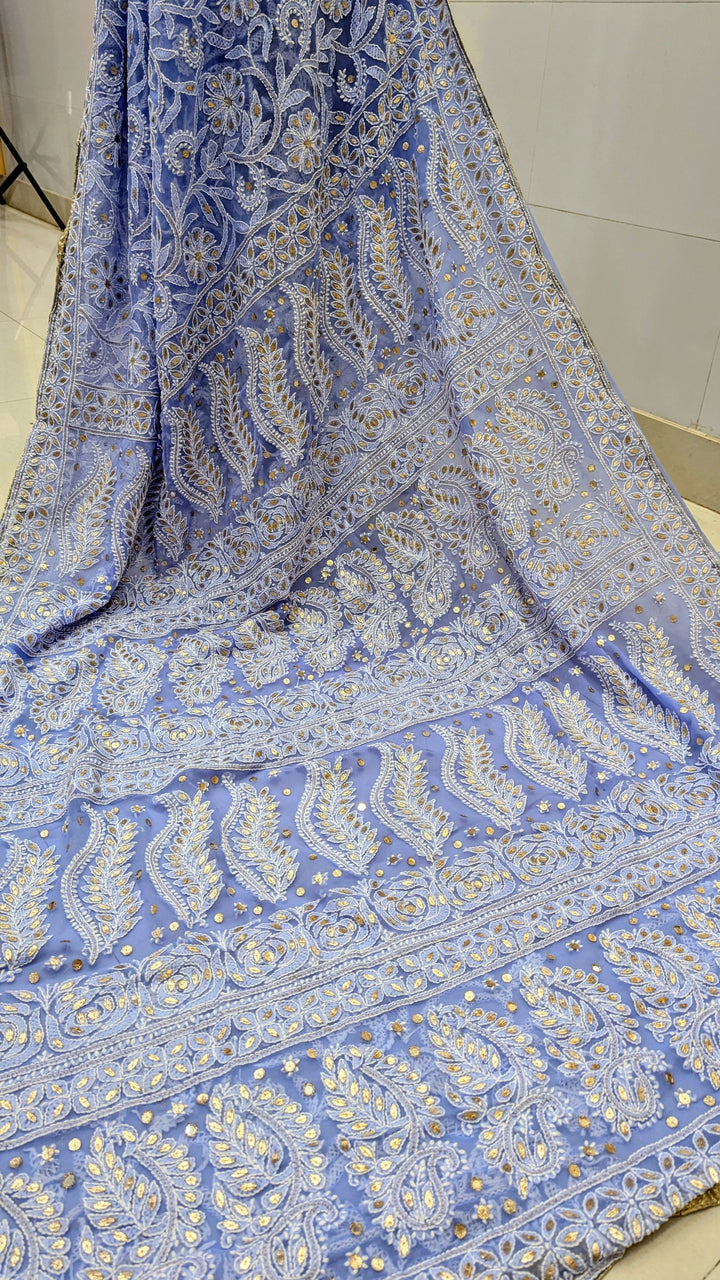 Georgette Chikankari Saree