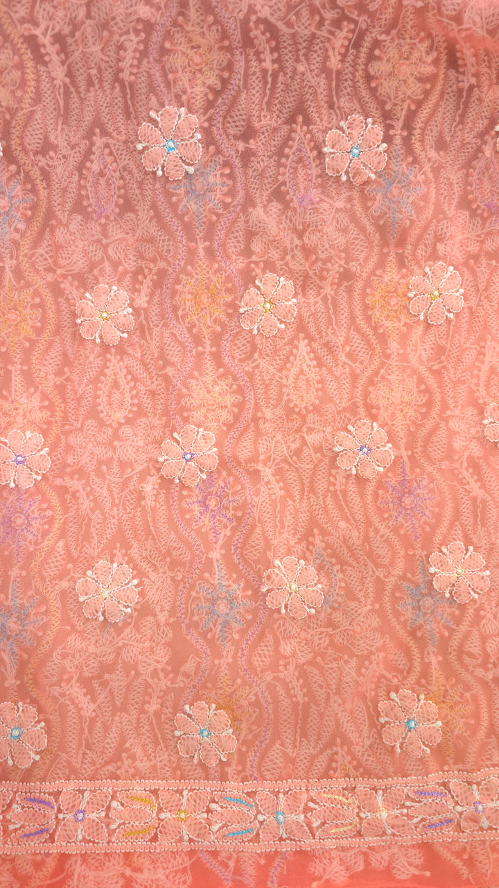 Georgette Chikankari Dress Material Resham Aari pearl Work