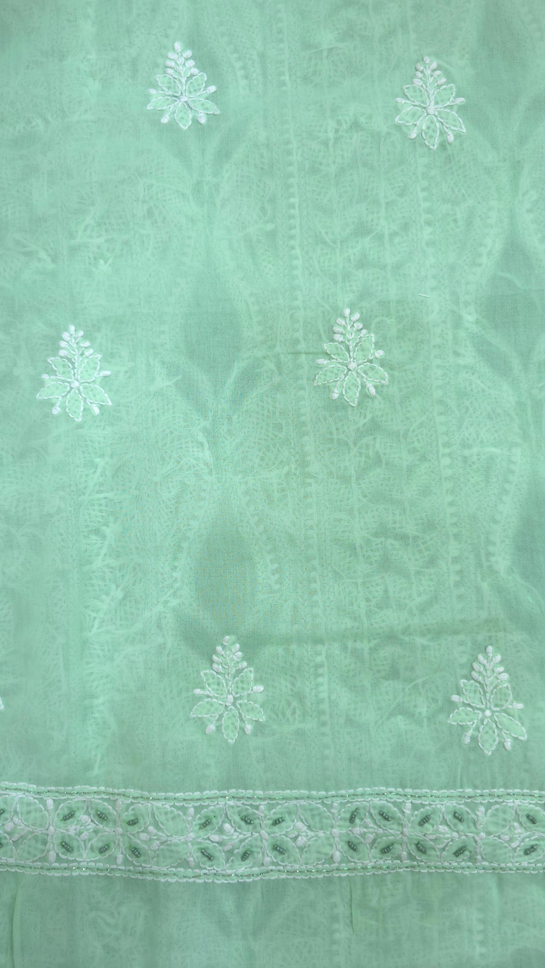 Paridhan Chikan Cotton Chikankari Unstitched Dress Material – 3 Pc Suit Set with Hand Embroidery & Pearl Work in Every Motif