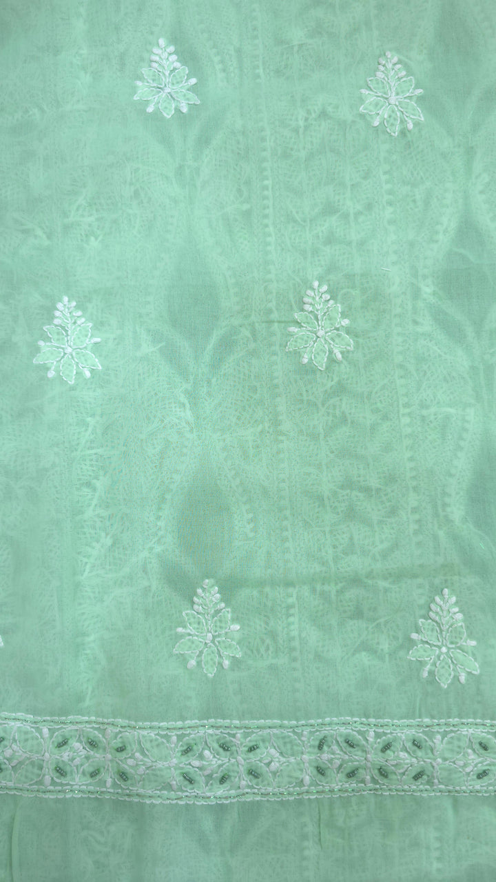 Paridhan Chikan Cotton Chikankari Unstitched Dress Material – 3 Pc Suit Set with Hand Embroidery & Pearl Work in Every Motif