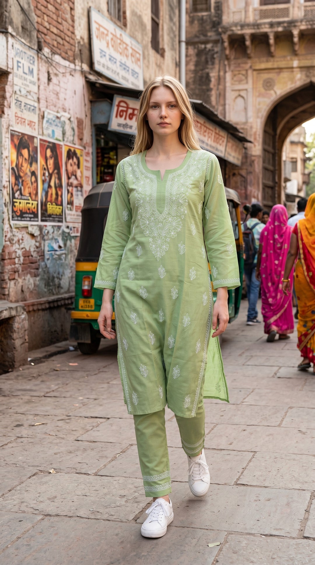Elegant Cotton Chikankari Kurti for Women | Lightweight Hand Embroidered Office & Daily Wear Kurta