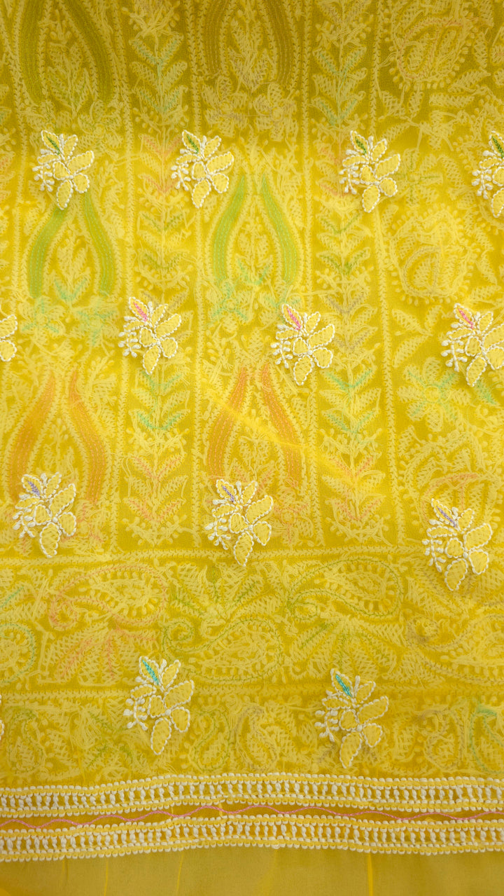 Georgette Chikankari Dress Material Resham Aari pearl Work