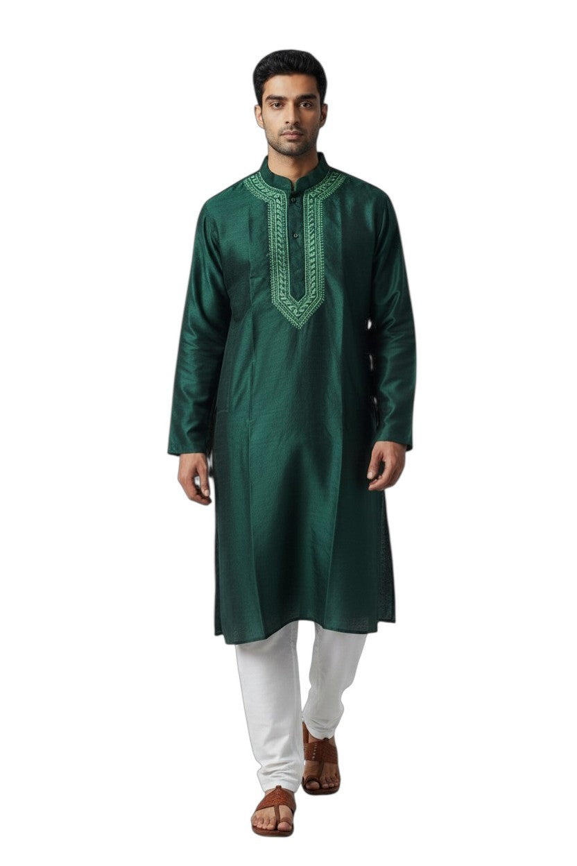 Banarsi jacquard silk kurta