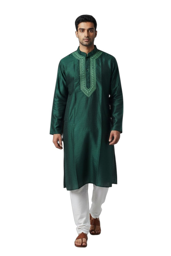 Banarsi jacquard silk kurta