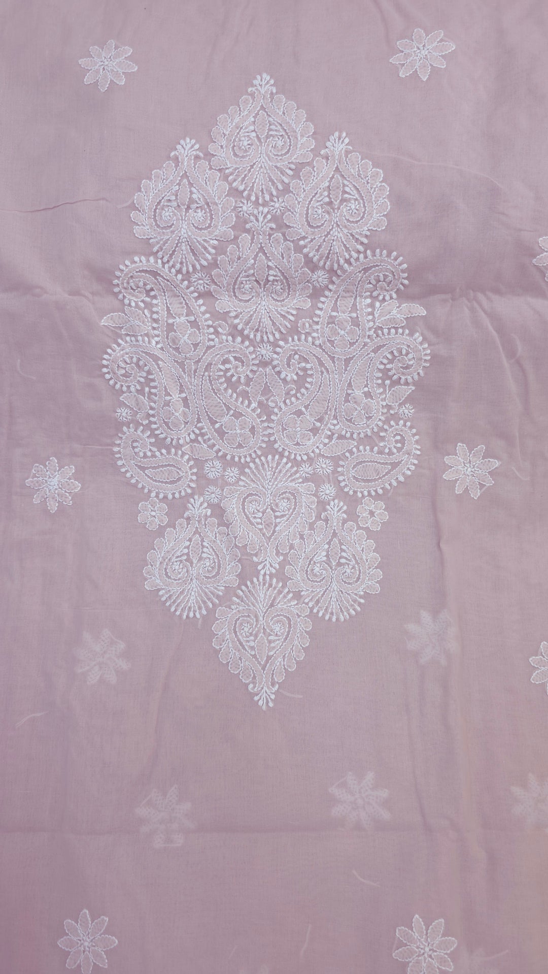 Darz Lucknowi Chikankari  Dress Material – Handmade Cotton Suit with Chiffon Dupatta