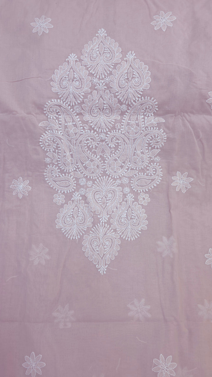 Darz Lucknowi Chikankari  Dress Material – Handmade Cotton Suit with Chiffon Dupatta