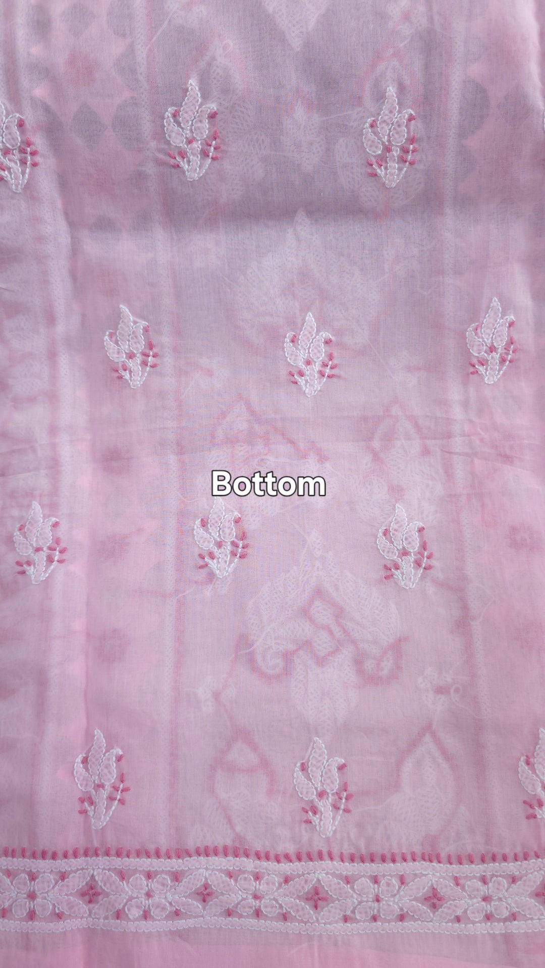 Darz Lucknowi Chikankari  Dress Material – Handmade Cotton Suit with Chiffon Dupatta