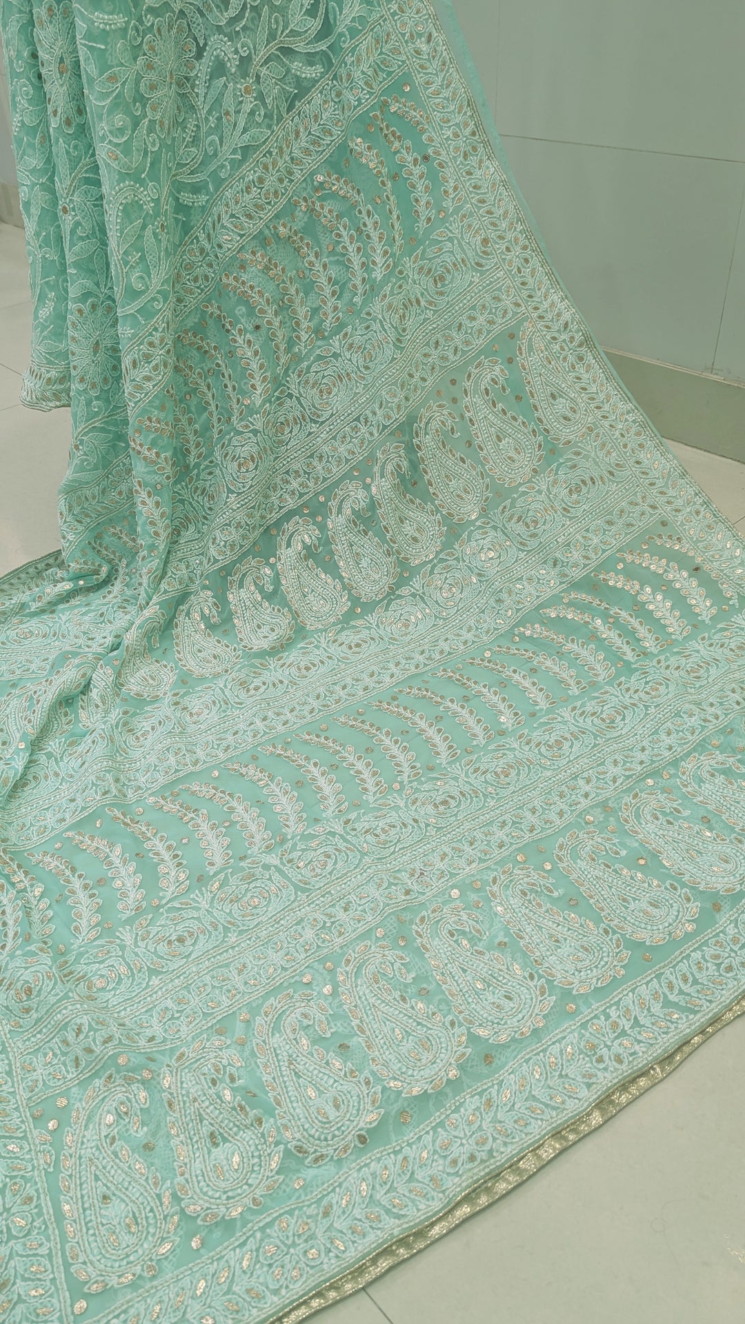 Georgette Chikankari Saree