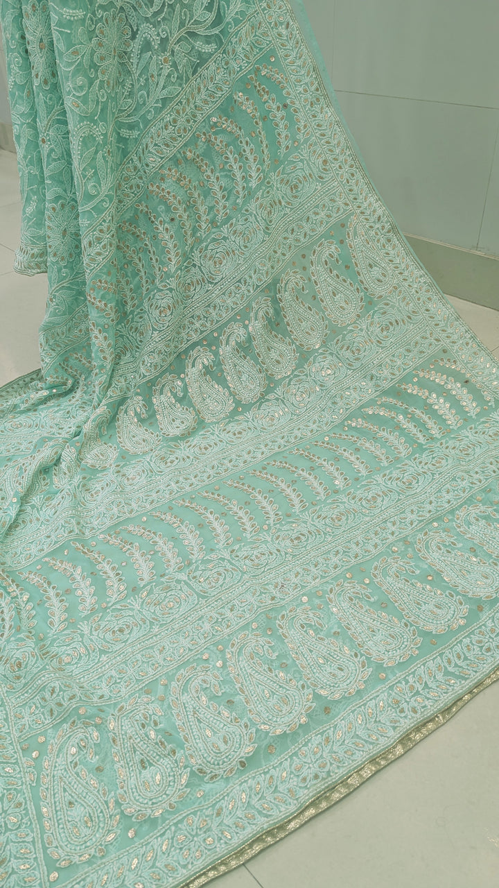 Georgette Chikankari Saree