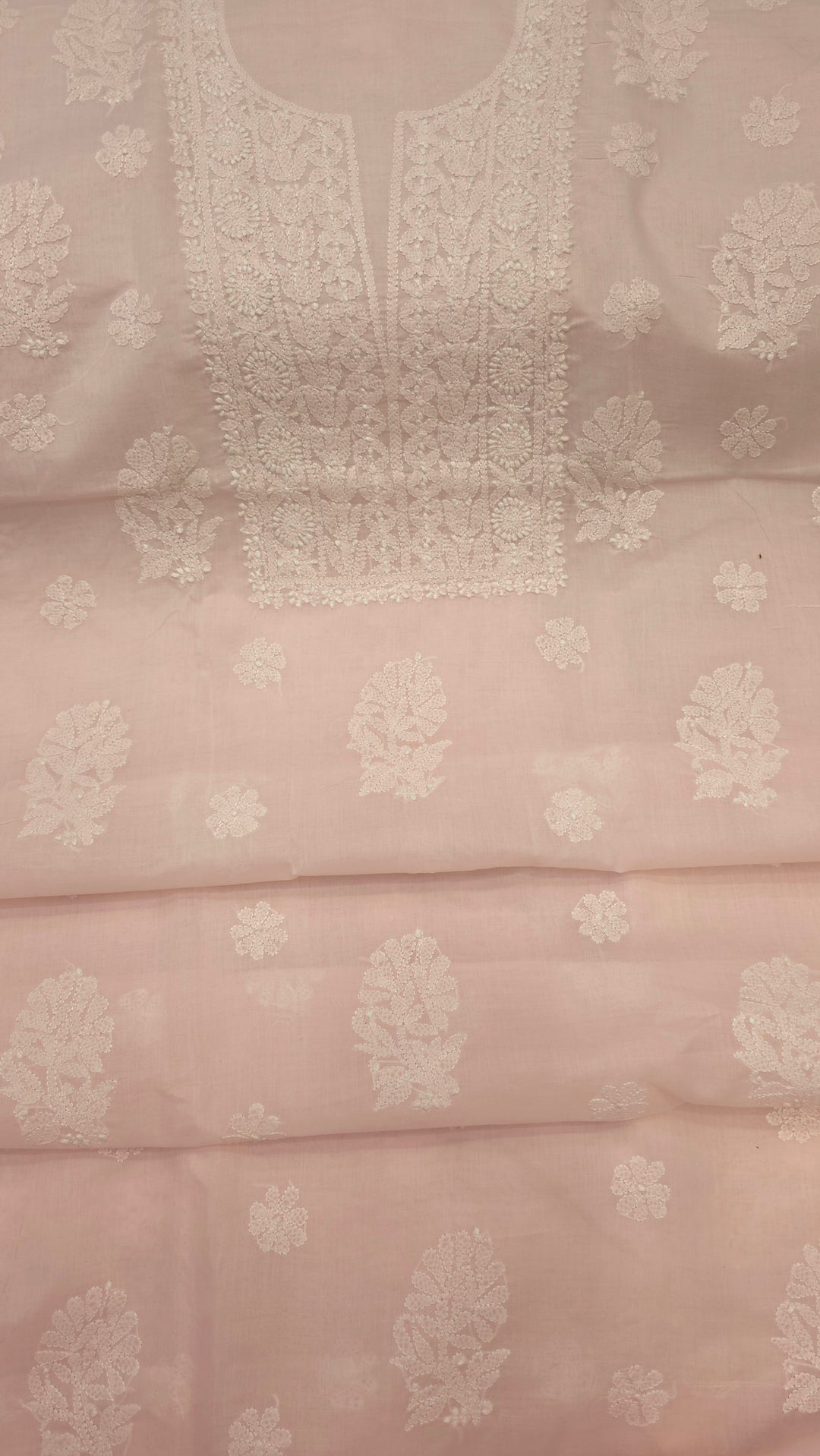 Paridhan Chikan Premium Handcrafted Chikankari Cotton Suit Set | Unstitched Dress Material with Chiffon Dupatta | Made in Lucknow