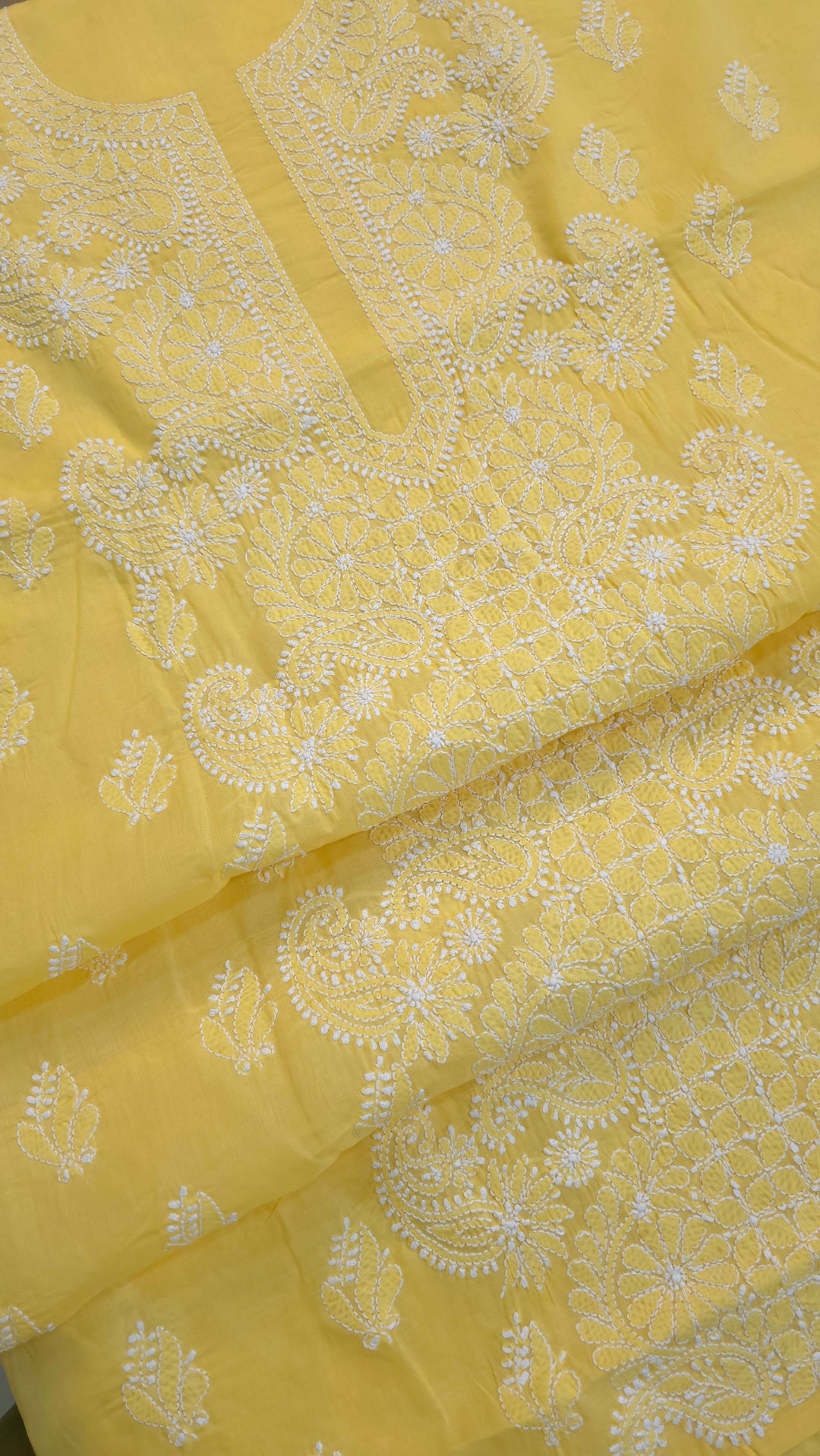 Paridhan Chikan Premium Handcrafted Chikankari Cotton Suit Set | Unstitched Dress Material with Chiffon Dupatta | Made in Lucknow