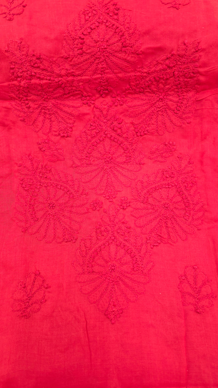 Paridhan Chikan Premium Handcrafted Chikankari Cotton Suit Set | Unstitched Dress Material with Chiffon Dupatta | Made in Lucknow