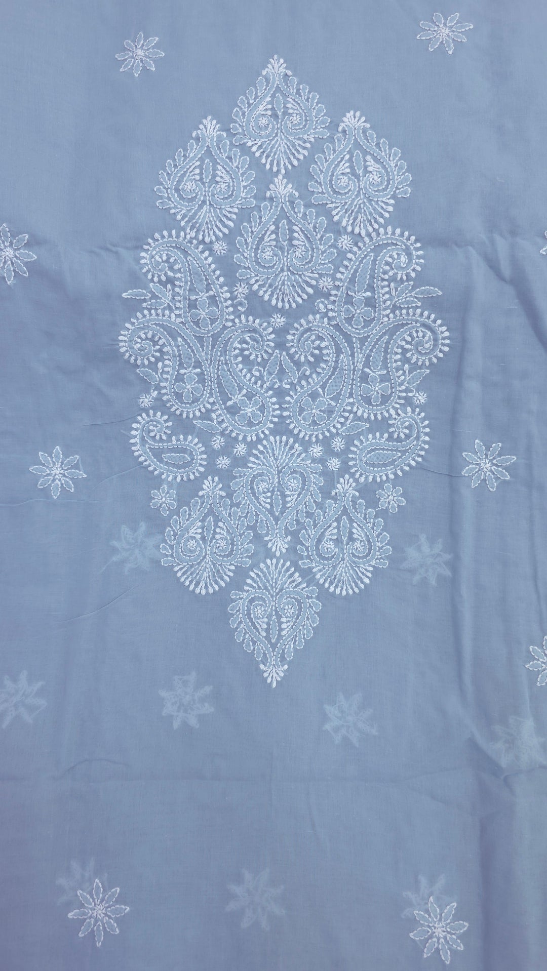 Darz Lucknowi Chikankari  Dress Material – Handmade Cotton Suit with Chiffon Dupatta