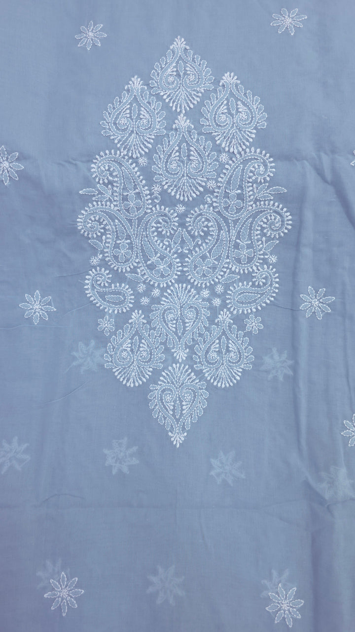 Darz Lucknowi Chikankari  Dress Material – Handmade Cotton Suit with Chiffon Dupatta