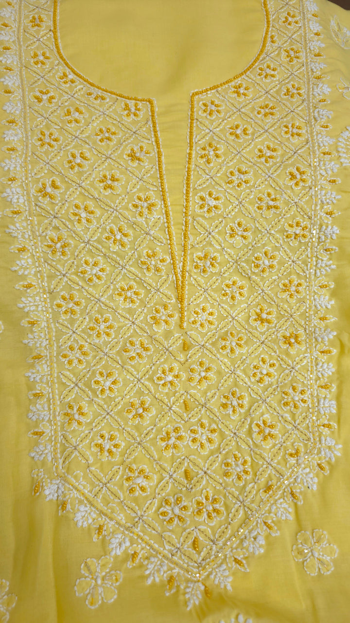 Pearl Chikankari Cotton Dress Material | Paridhan Chikan