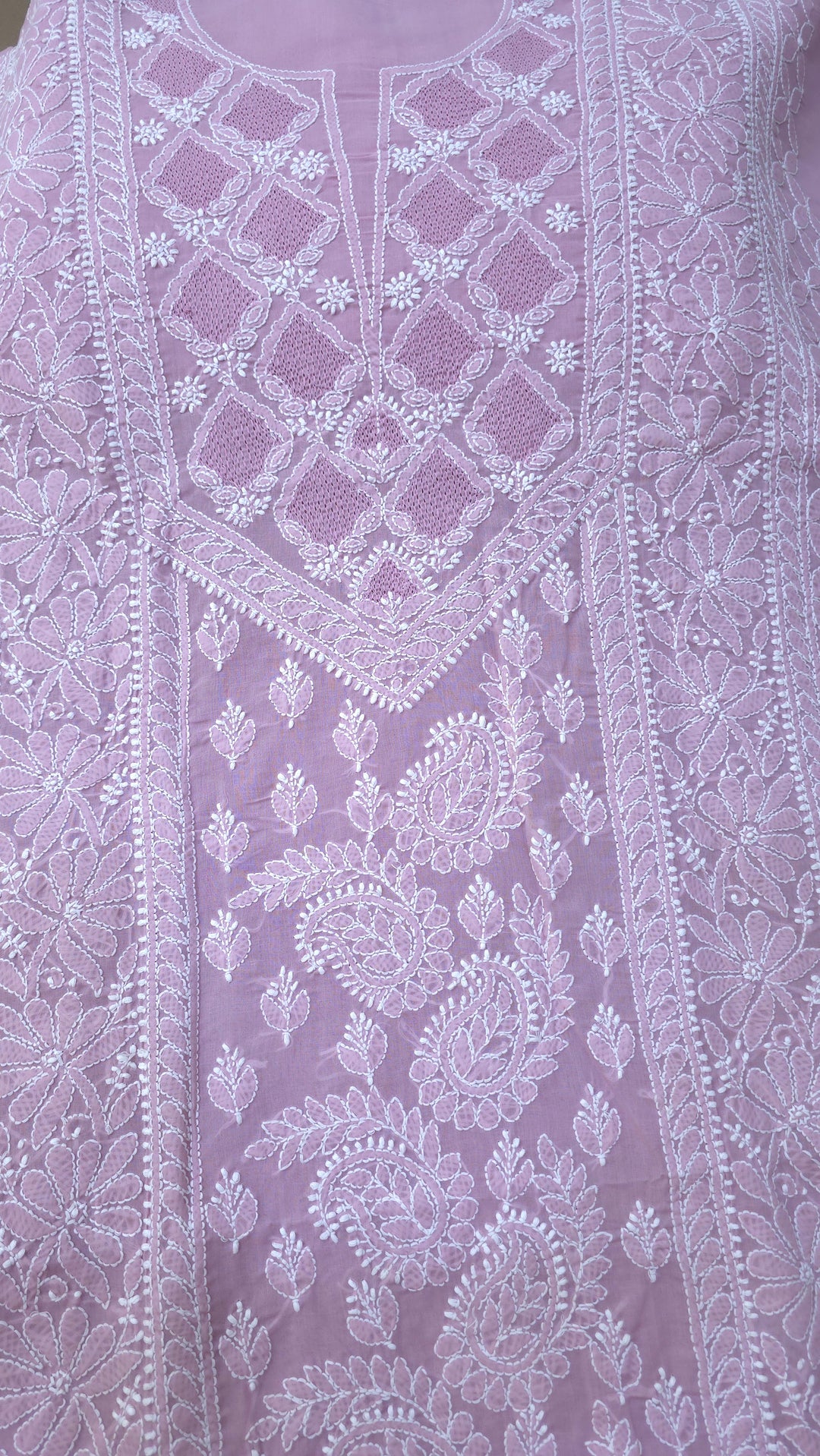 Sarahna Lucknow Hand Jaali Chikankari Cotton Dress Material