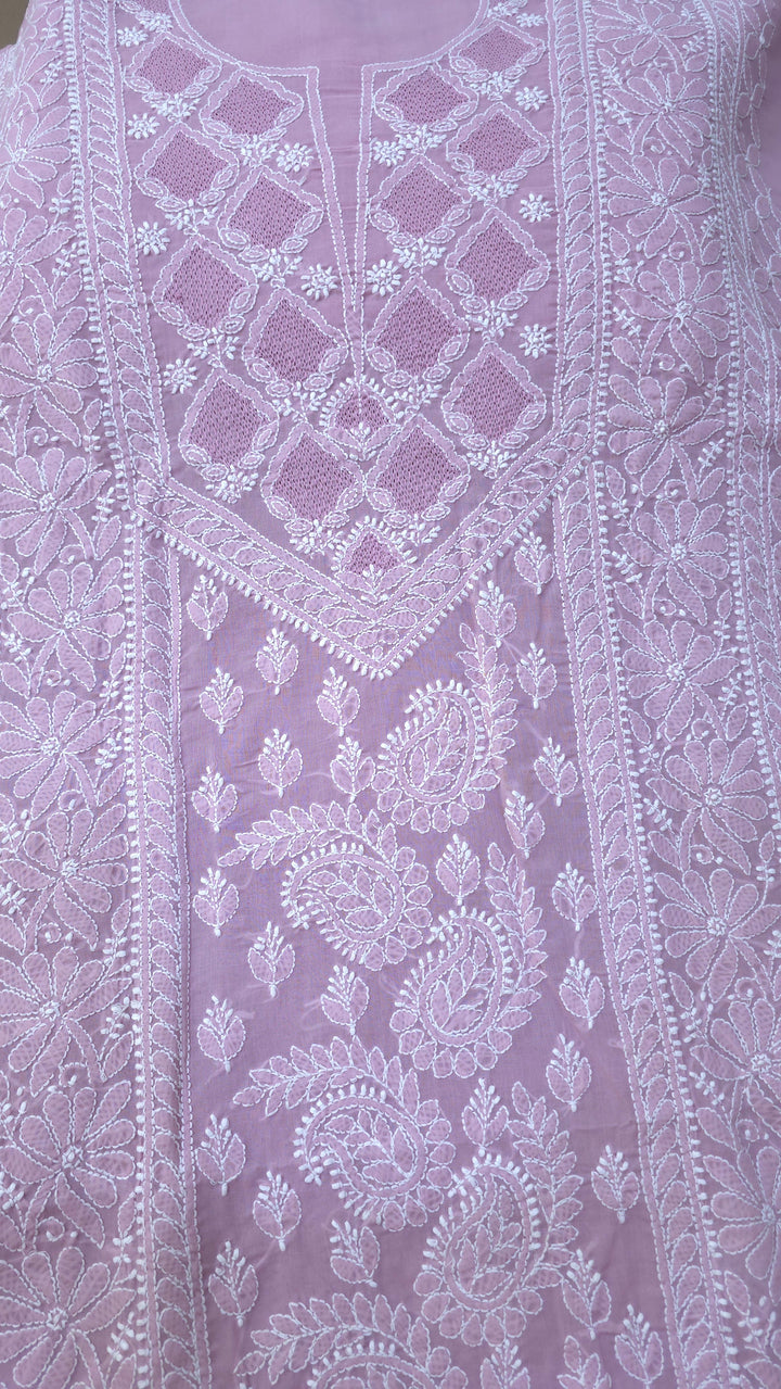 Sarahna Lucknow Hand Jaali Chikankari Cotton Dress Material