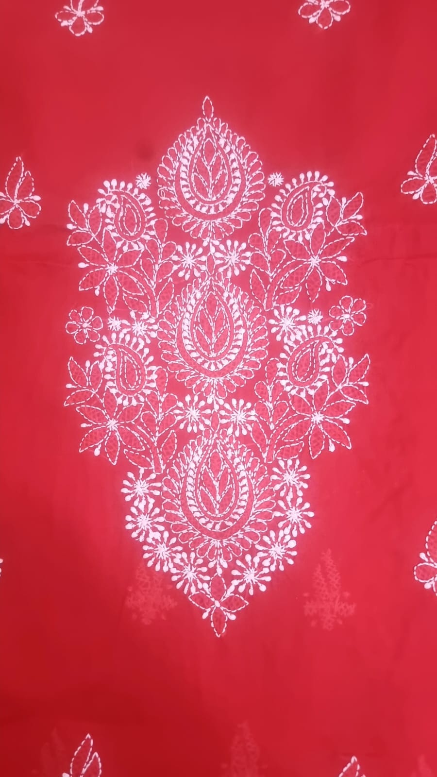 " Lucknowi Chikankari Unstitched Cotton Suit Set – Kurta, Bottom & Dupatta by Paridhan Chikan"