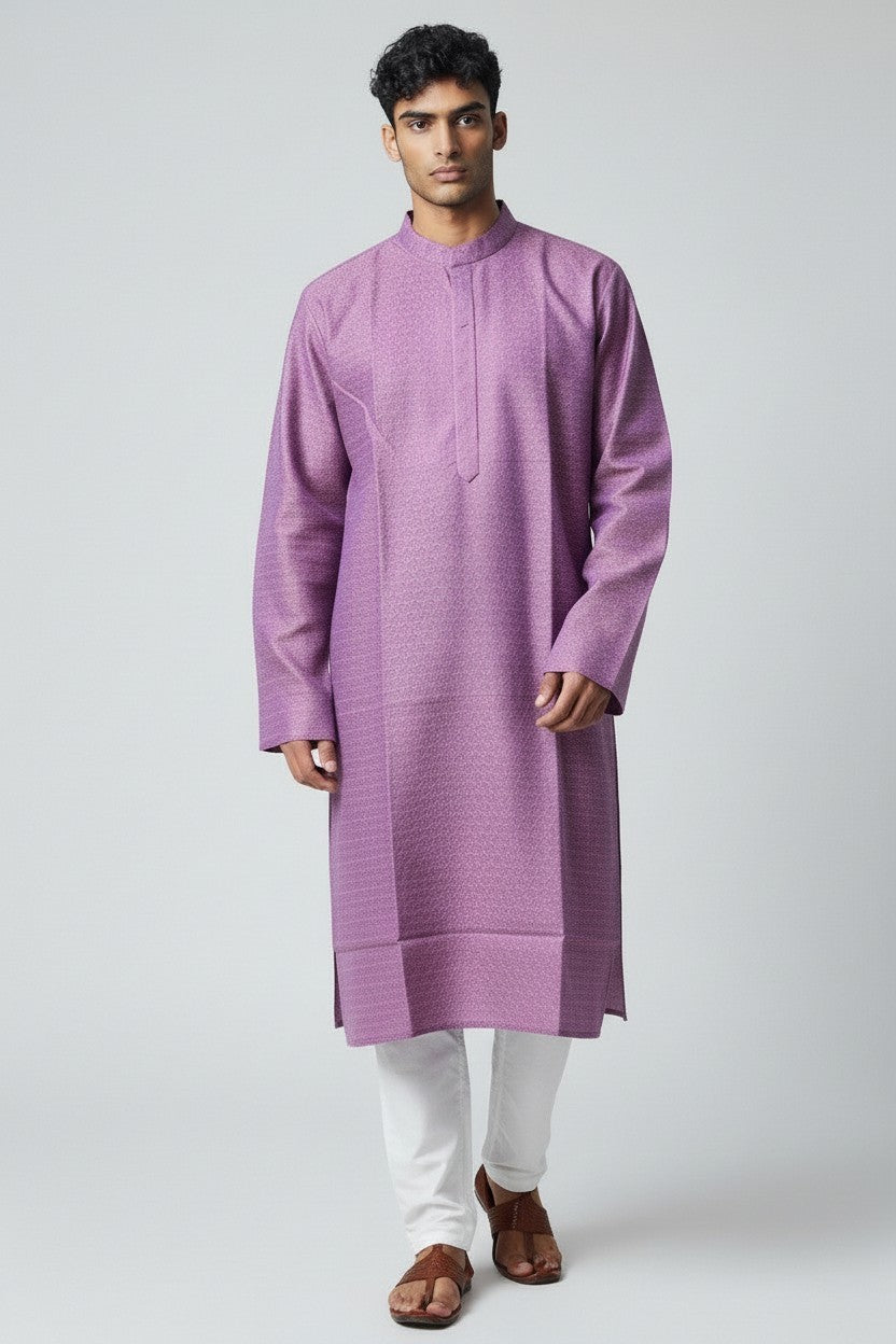 Banarsi jacquard silk kurta without chikankari