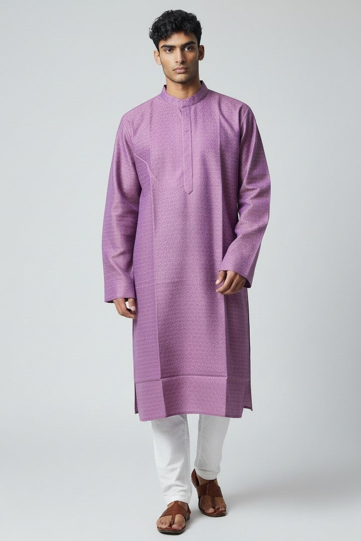 Banarsi jacquard silk kurta without chikankari