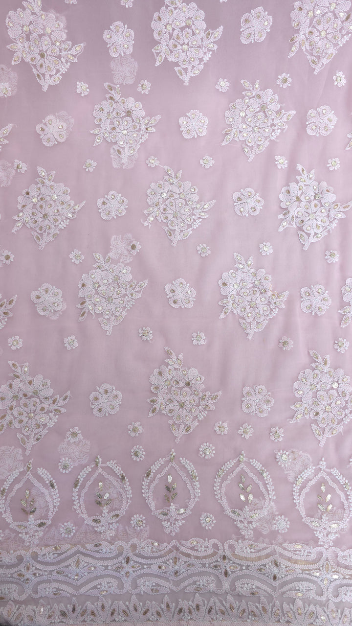 Embellished with Gota Patti | Hand Chikankari Faux Georgette Saree | Lucknowi Embroidery | Designer Festive Wear by Paridhan Chikan