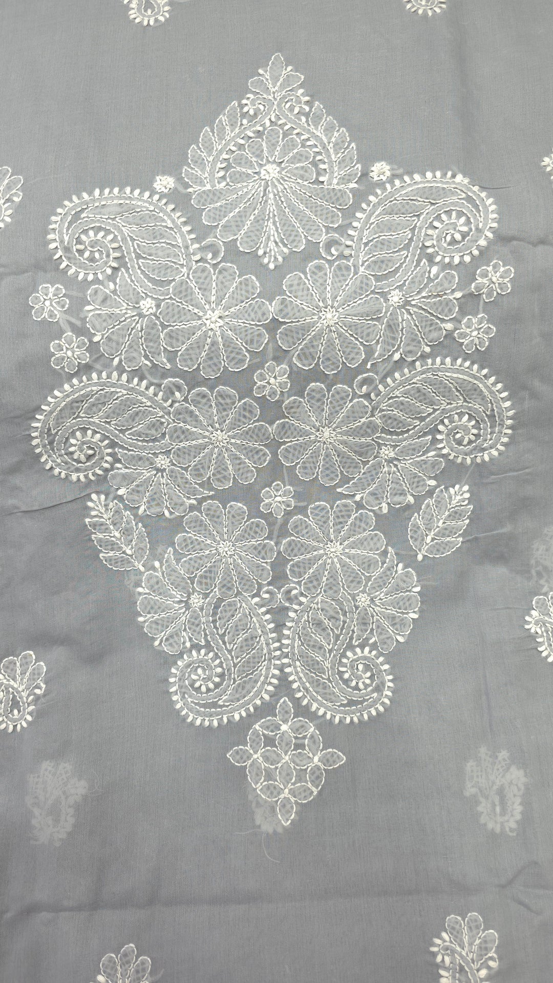 Paridhan Chikan Premium Handcrafted Chikankari Cotton Suit Set | Unstitched Dress Material with Chiffon Dupatta | Made in Lucknow
