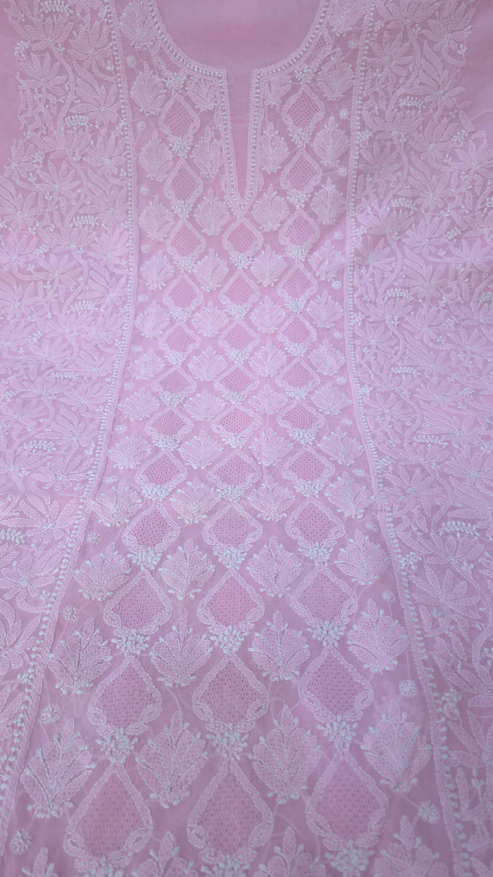 Tareef Lucknow Hand Jaali Chikankari Cotton Dress Material